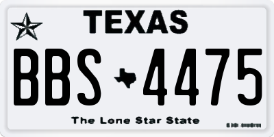 TX license plate BBS4475