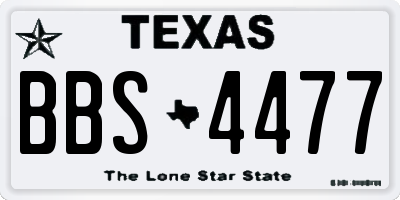 TX license plate BBS4477
