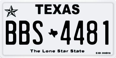 TX license plate BBS4481