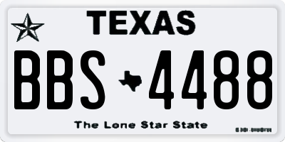 TX license plate BBS4488