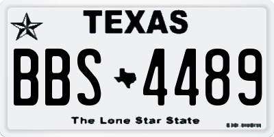 TX license plate BBS4489