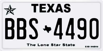 TX license plate BBS4490