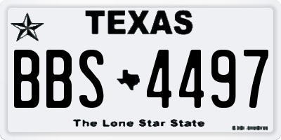 TX license plate BBS4497