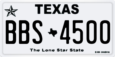 TX license plate BBS4500