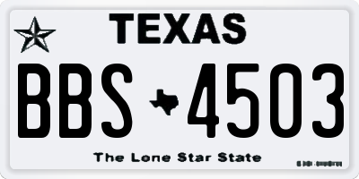 TX license plate BBS4503