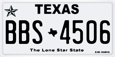 TX license plate BBS4506