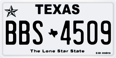 TX license plate BBS4509