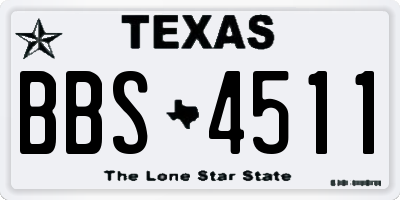 TX license plate BBS4511