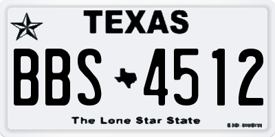 TX license plate BBS4512