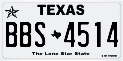 TX license plate BBS4514