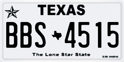 TX license plate BBS4515