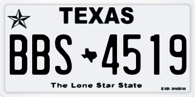 TX license plate BBS4519