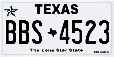 TX license plate BBS4523
