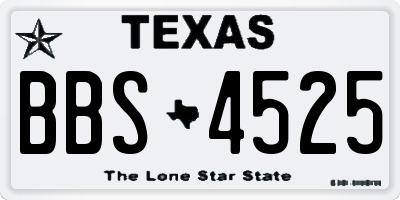TX license plate BBS4525