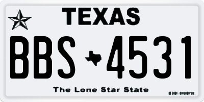 TX license plate BBS4531