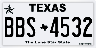 TX license plate BBS4532