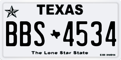 TX license plate BBS4534