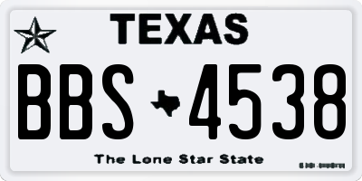 TX license plate BBS4538