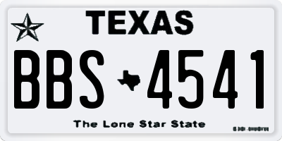 TX license plate BBS4541