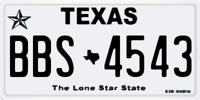 TX license plate BBS4543