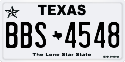 TX license plate BBS4548