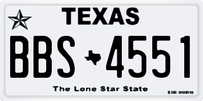 TX license plate BBS4551