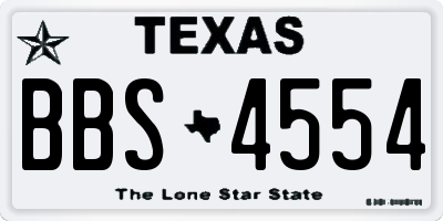 TX license plate BBS4554