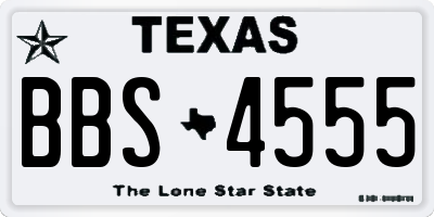 TX license plate BBS4555
