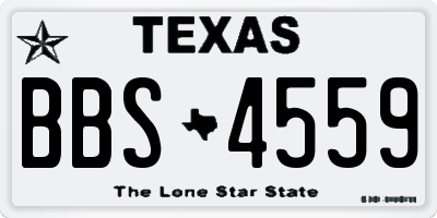 TX license plate BBS4559