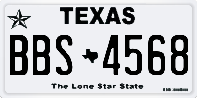 TX license plate BBS4568