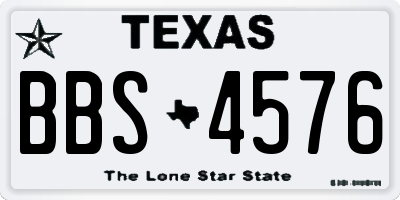 TX license plate BBS4576