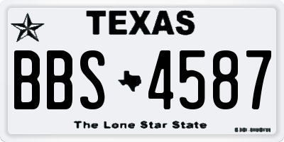 TX license plate BBS4587