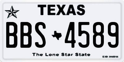TX license plate BBS4589