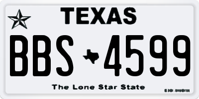 TX license plate BBS4599