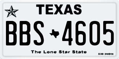 TX license plate BBS4605