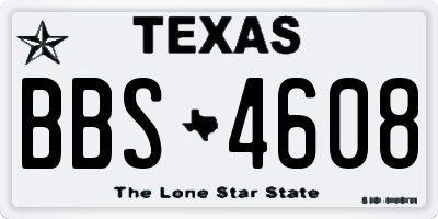 TX license plate BBS4608