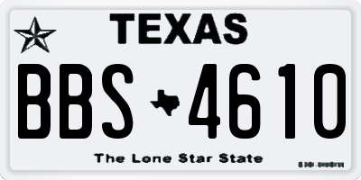 TX license plate BBS4610