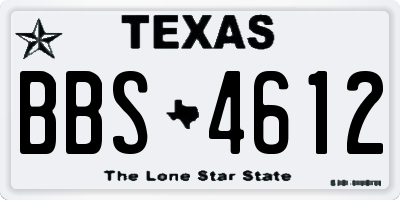 TX license plate BBS4612