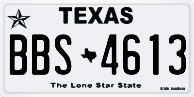 TX license plate BBS4613