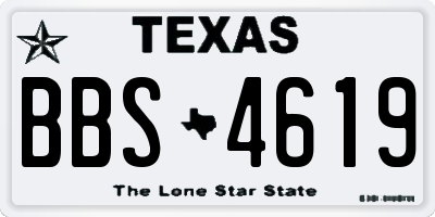 TX license plate BBS4619