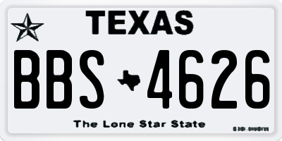 TX license plate BBS4626