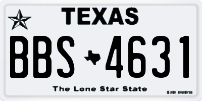 TX license plate BBS4631