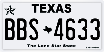 TX license plate BBS4633