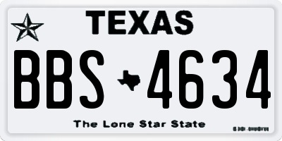 TX license plate BBS4634