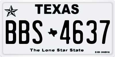 TX license plate BBS4637