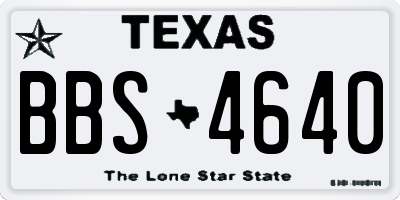 TX license plate BBS4640