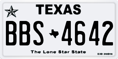 TX license plate BBS4642