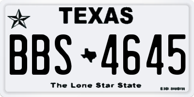 TX license plate BBS4645