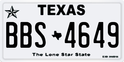 TX license plate BBS4649