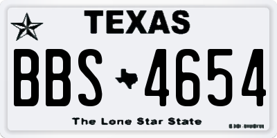 TX license plate BBS4654